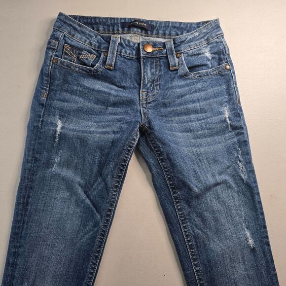 Vigoss Studio Jeans Women's 1/2 26 Blue Slight Distressed Skinny Medium Wash - Picture 12 of 16